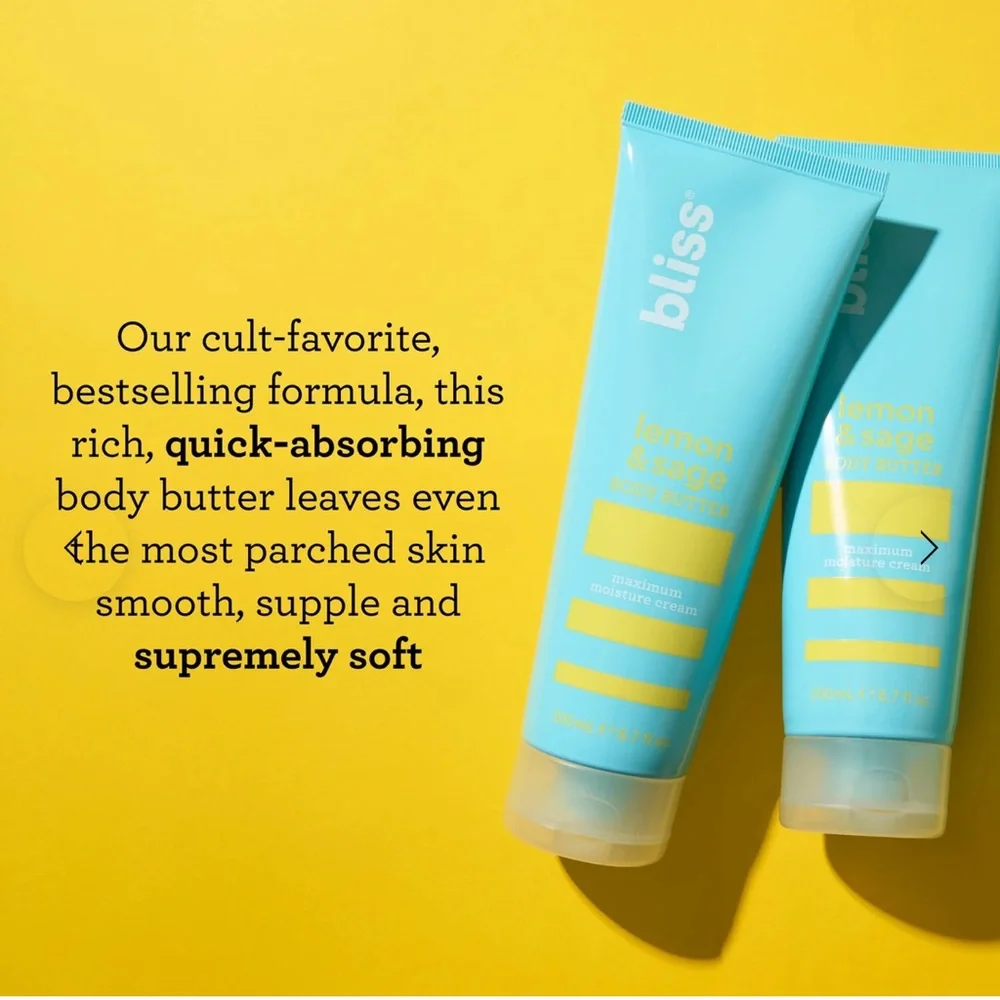 Bliss Lemon+Sage Body Butter maximum moisture cream 6.7 oz sealed